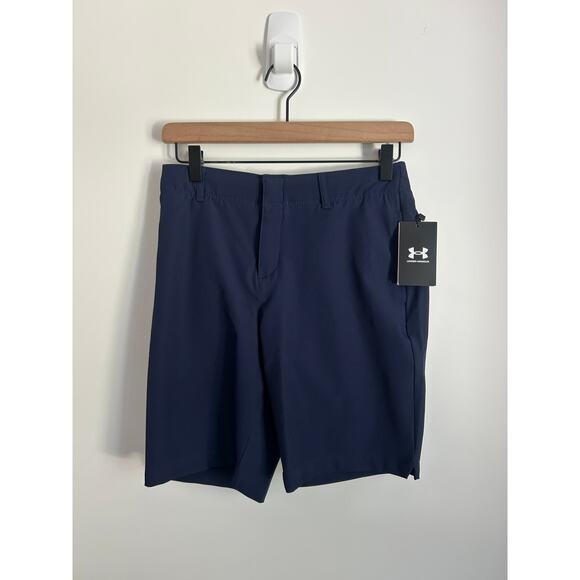 UNDER ARMOUR Navy Blue UA Storm LINKS 9” GOLF SHORTS Womens Size 2 NEW - Picture 2 of 7